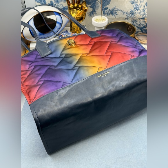 🆕 KURT GEIGER LONDON 🧿 NWOT Recycled Square Shopper Tote Bag, Ombre Rainbow - Picture 13 of 16